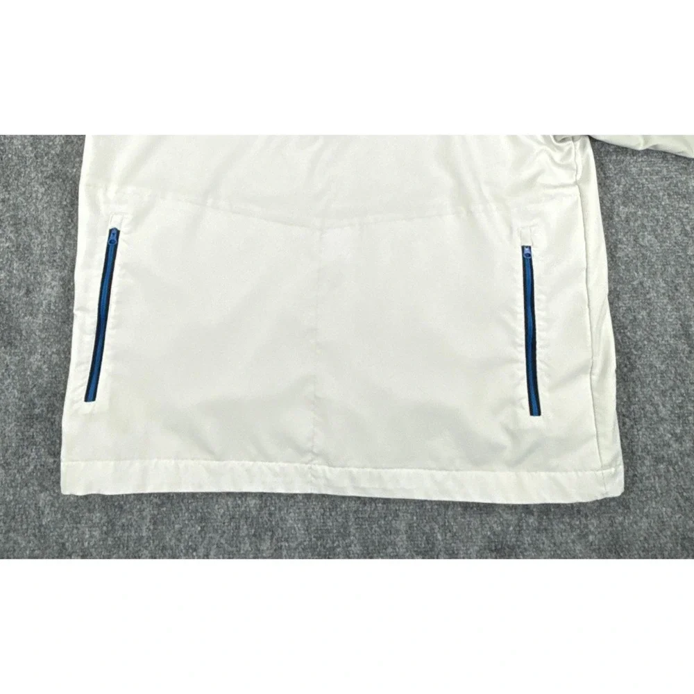 FootJoy Mens Large White Golf Windbreaker Pullover Quarter Zip Short Sleeve